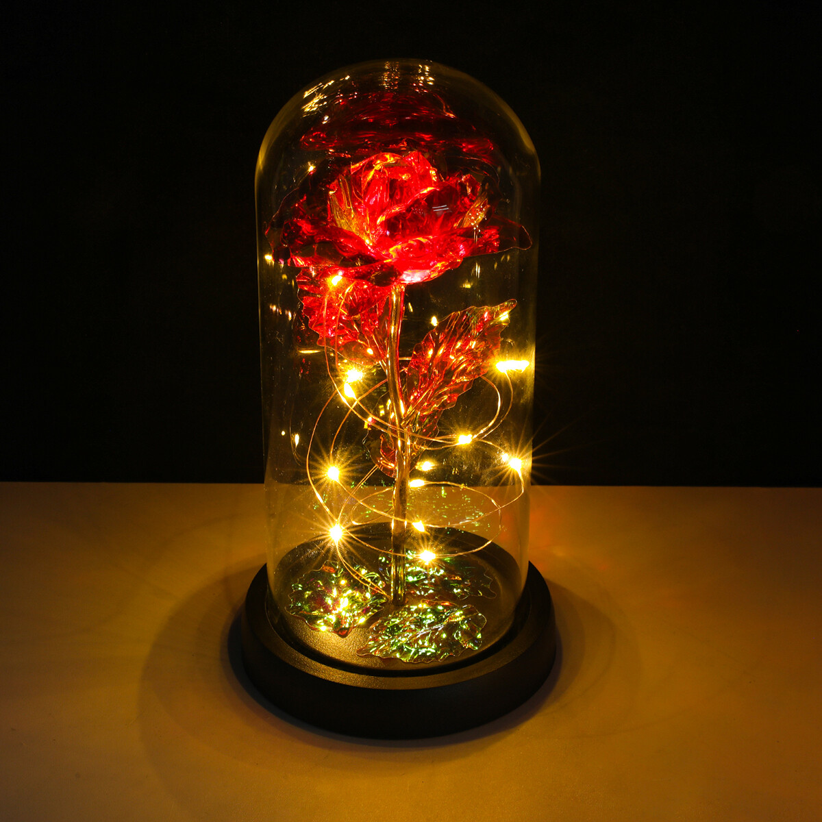 Eternal Forever Romantic Rose Flower In Glass Dome LED Light Mother’s Day Gift