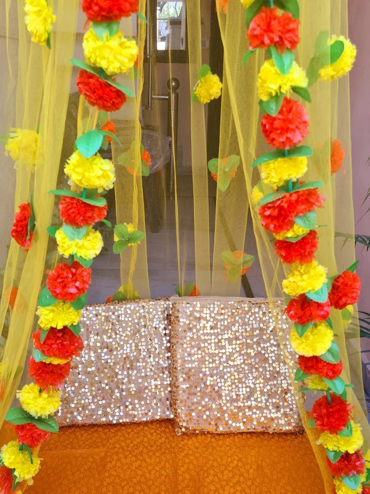 Haldi Canopy Decor Curtain For Decoration Stage Backdrop NIkha Photo Prop Decor