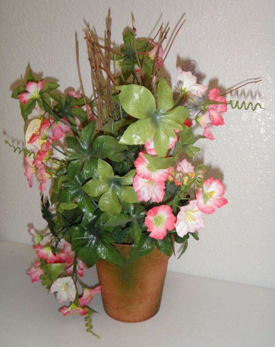Artificial Potted Flowers & Butterflies Height :16 inches Floral Home Décor