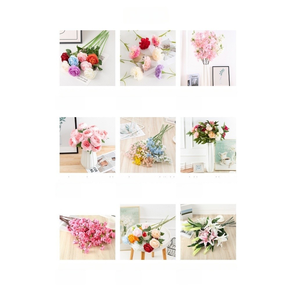 39cm Flannel Rose Bouquet Silk Artificial Flower for Home Office Decor