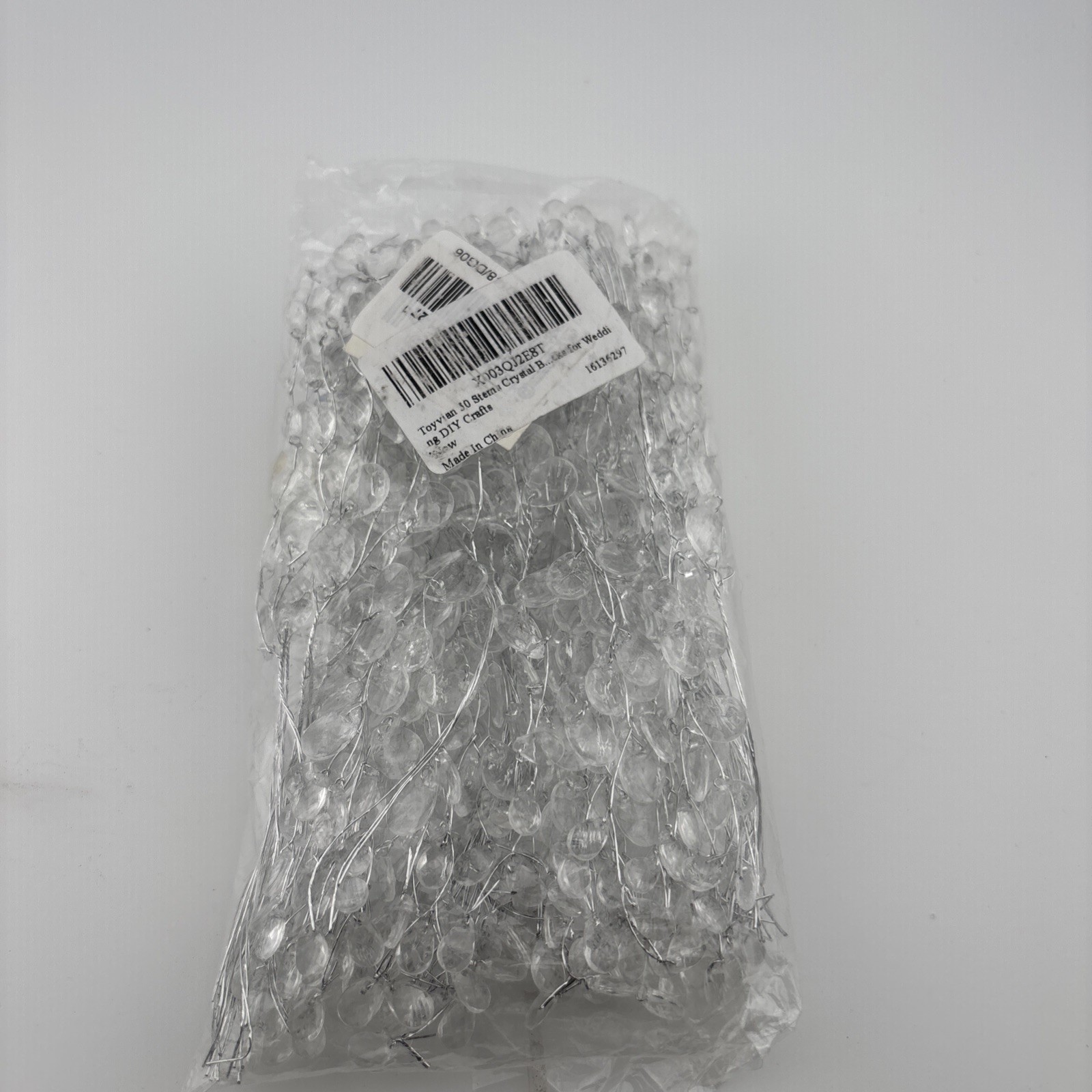 50 Stems Crystal Acrylic Bead Drops – Wedding Bridal Bouquet DIY Crafts