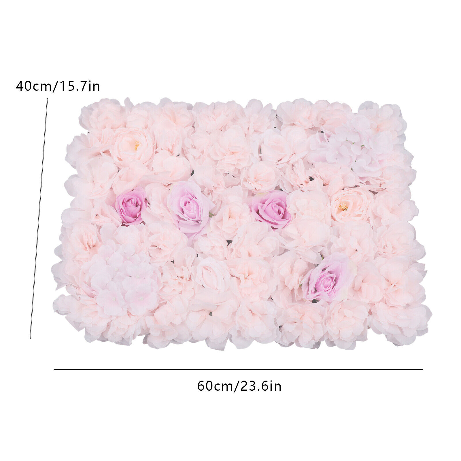 4pcs Artificial Rose Flower Wall Panel Party Wedding Background Decoration