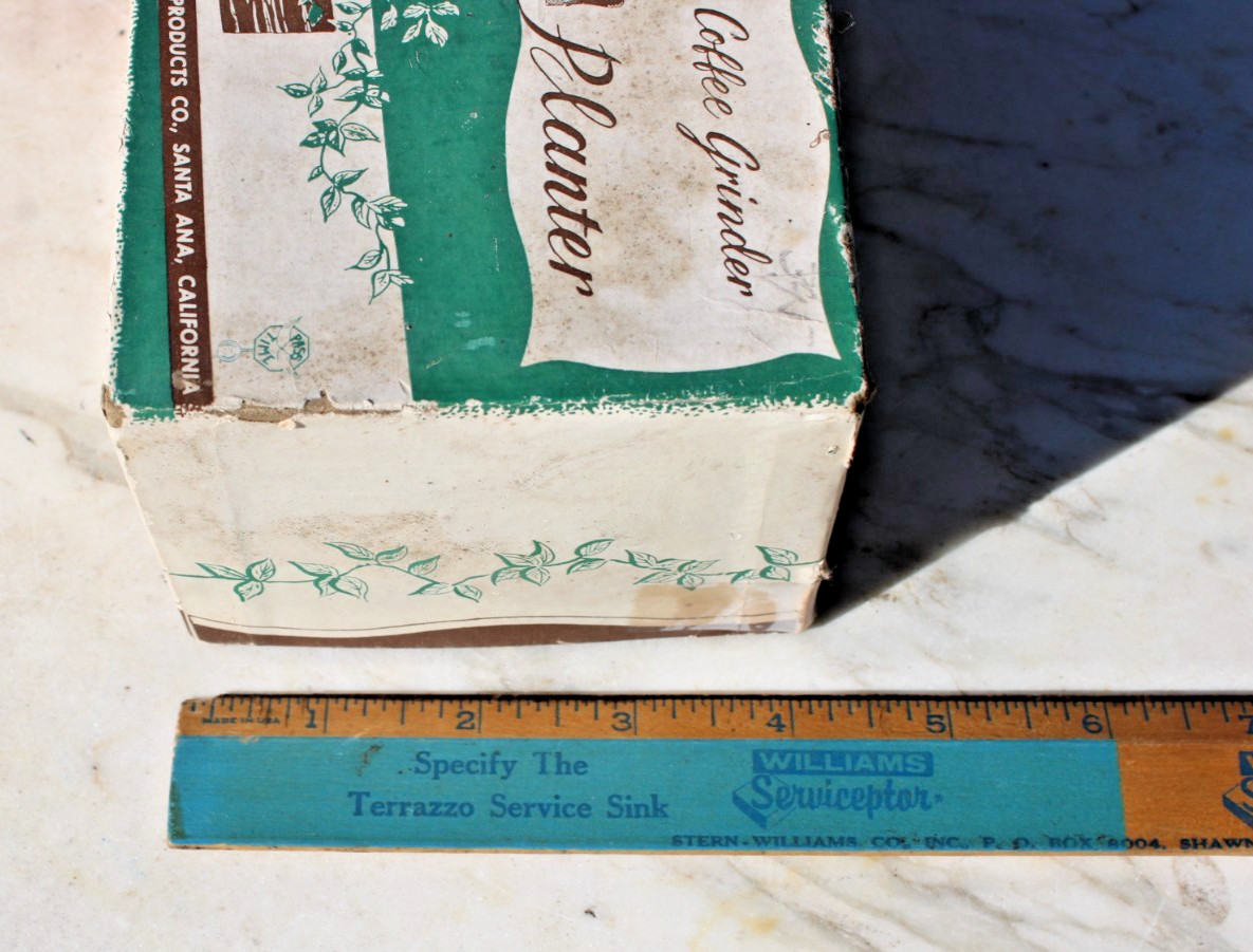 Vintage Coffee Grinder Planter Box Pass Time Products-New