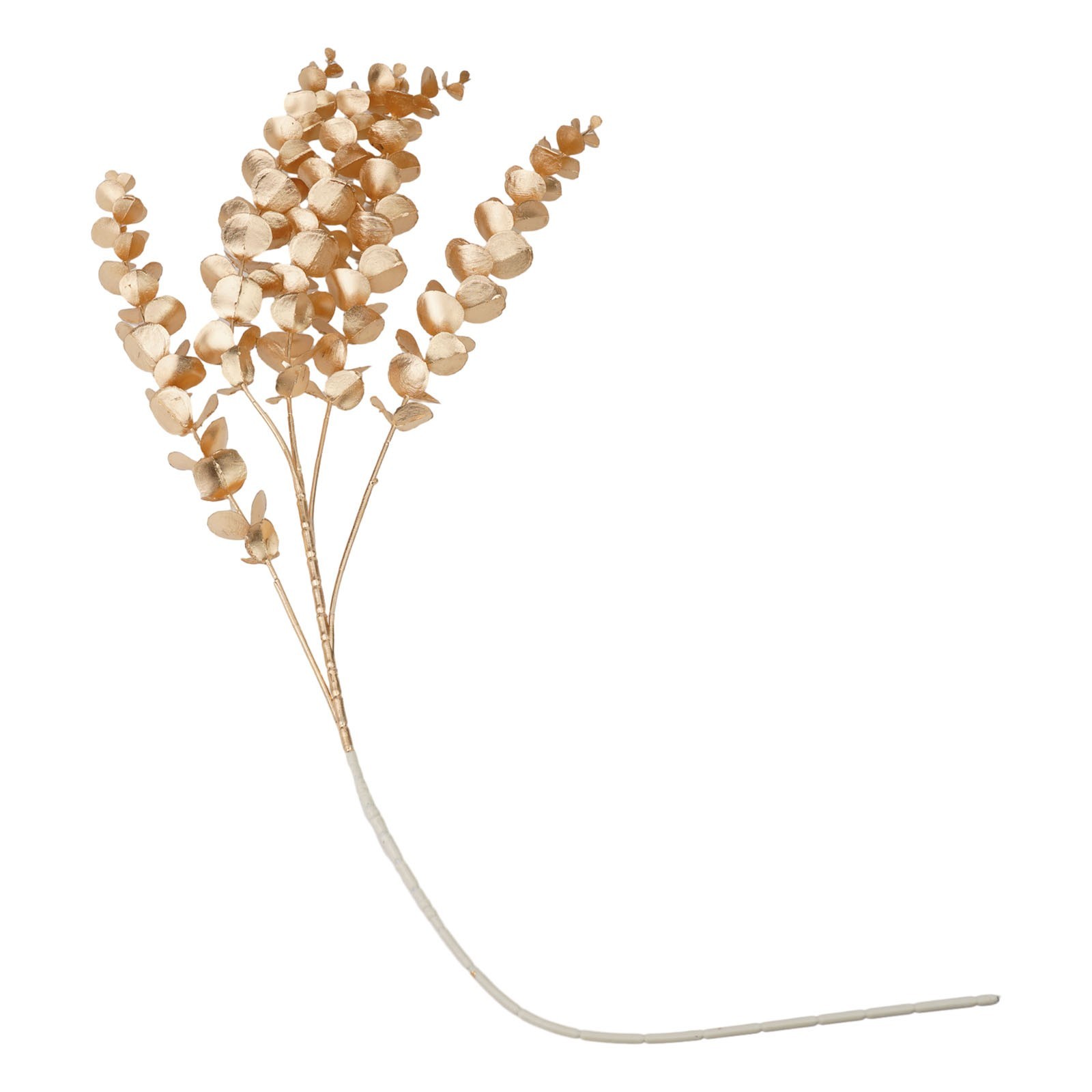 Simulated golden eucalyptus and ginkgo leaf flower arrangement for a chic touch