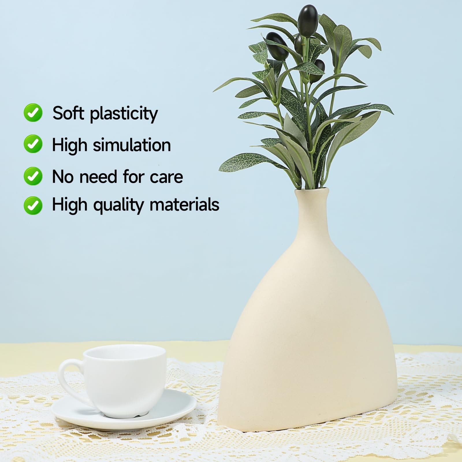 5 Pcs 11″ Faux Olive Tree Branches for Home Decor & Wedding Centerpieces