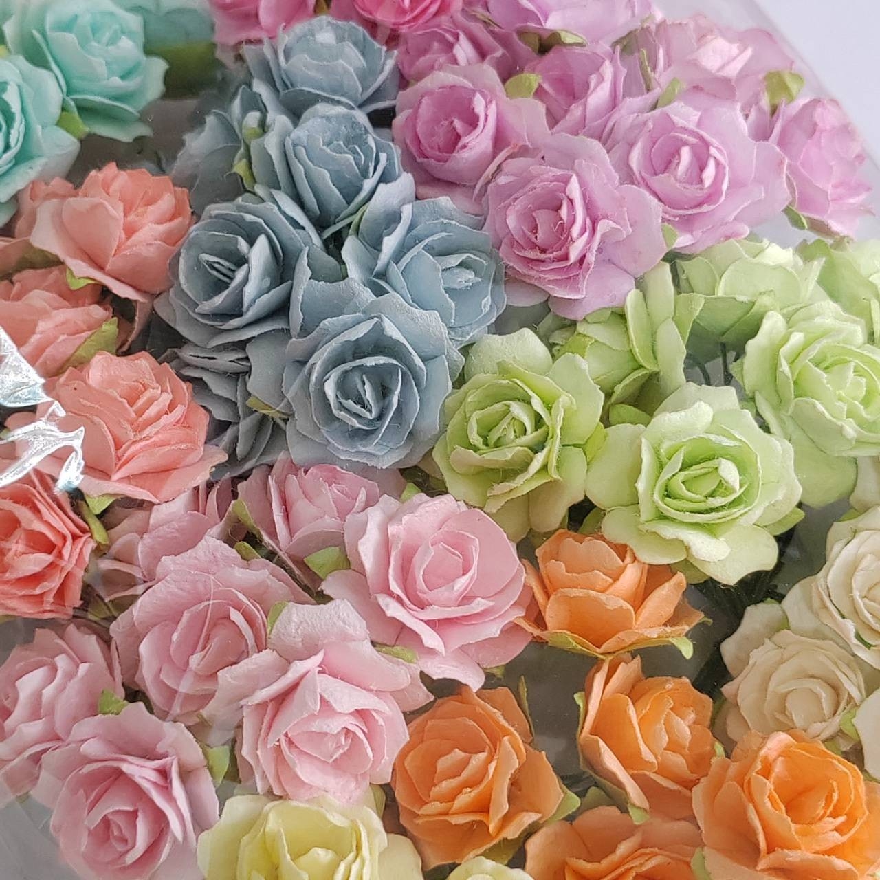 100 (10 color) Artificial Flowers Rose Flower Paper Flower size 23-25 mm