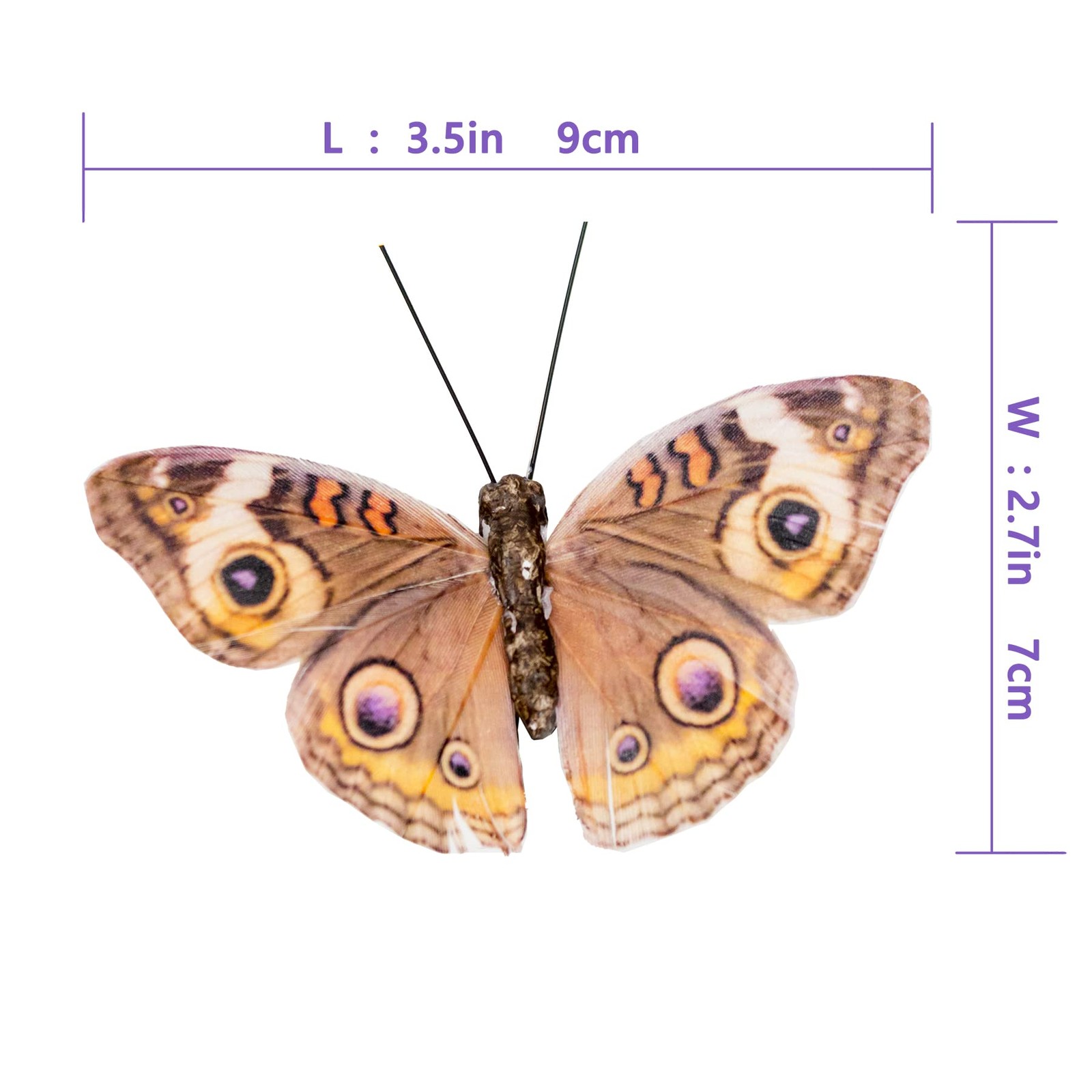 -Feather Fake Butterfly for Craft Decoration Set of 12 with Clip Wedding Home…