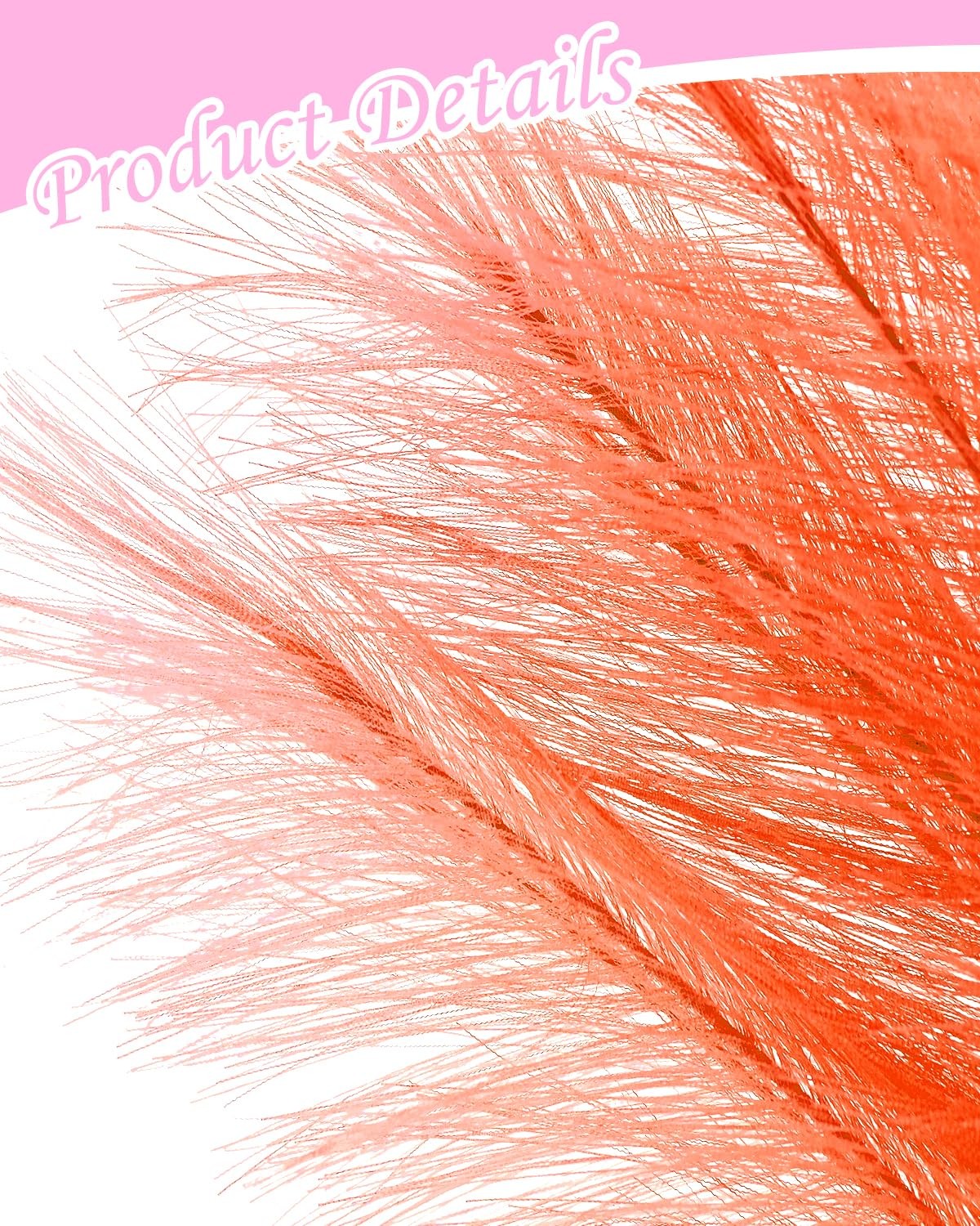 30pcs Orange Faux Pampas Grass Decor, 17.7inch Short Artificial Pompous Grass…