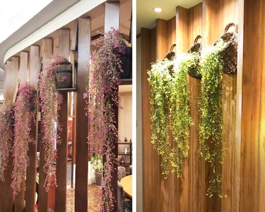 Artificial Vine Plastic Wall Hanging Plants Fake Outdoor Ivy Tree Branch