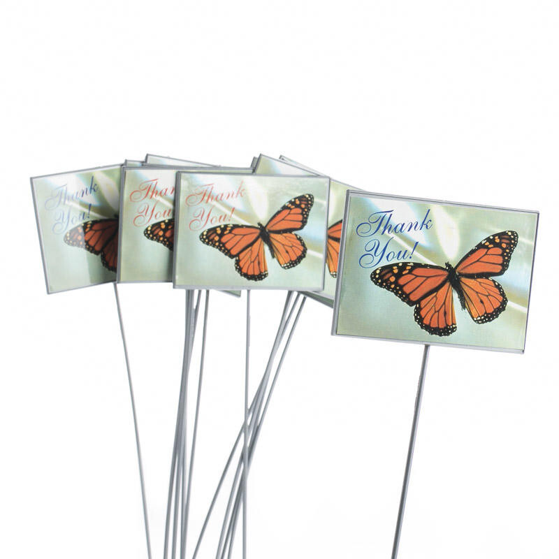 Bulk Lot of 48 Floral Embellishing Acrylic Butterfly ‘Thank You’ 13-1/2″ Picks