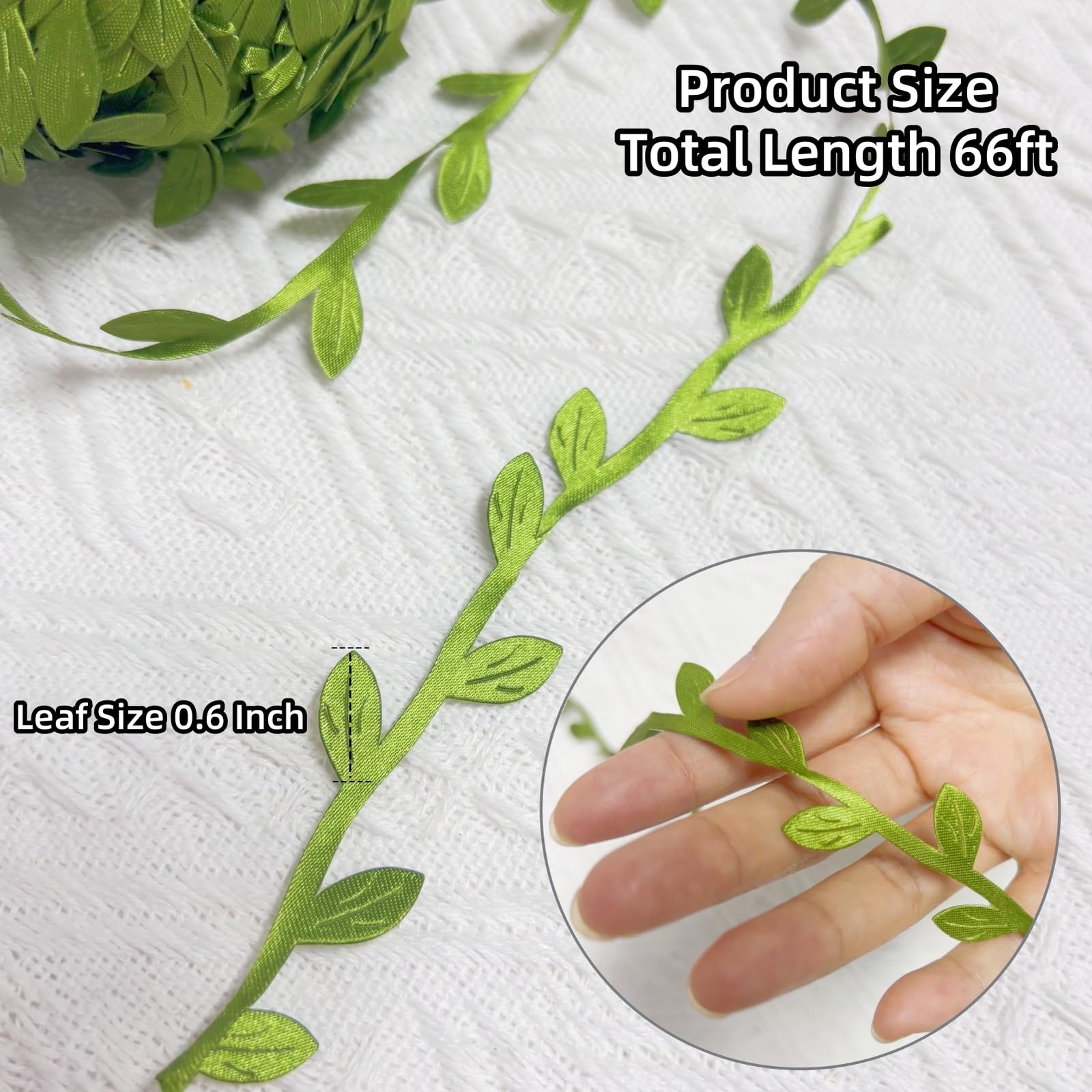 66 ft Leaf Ribbon, Artificial Eucalyptus Garland Rattan Leaf String, Decorati…