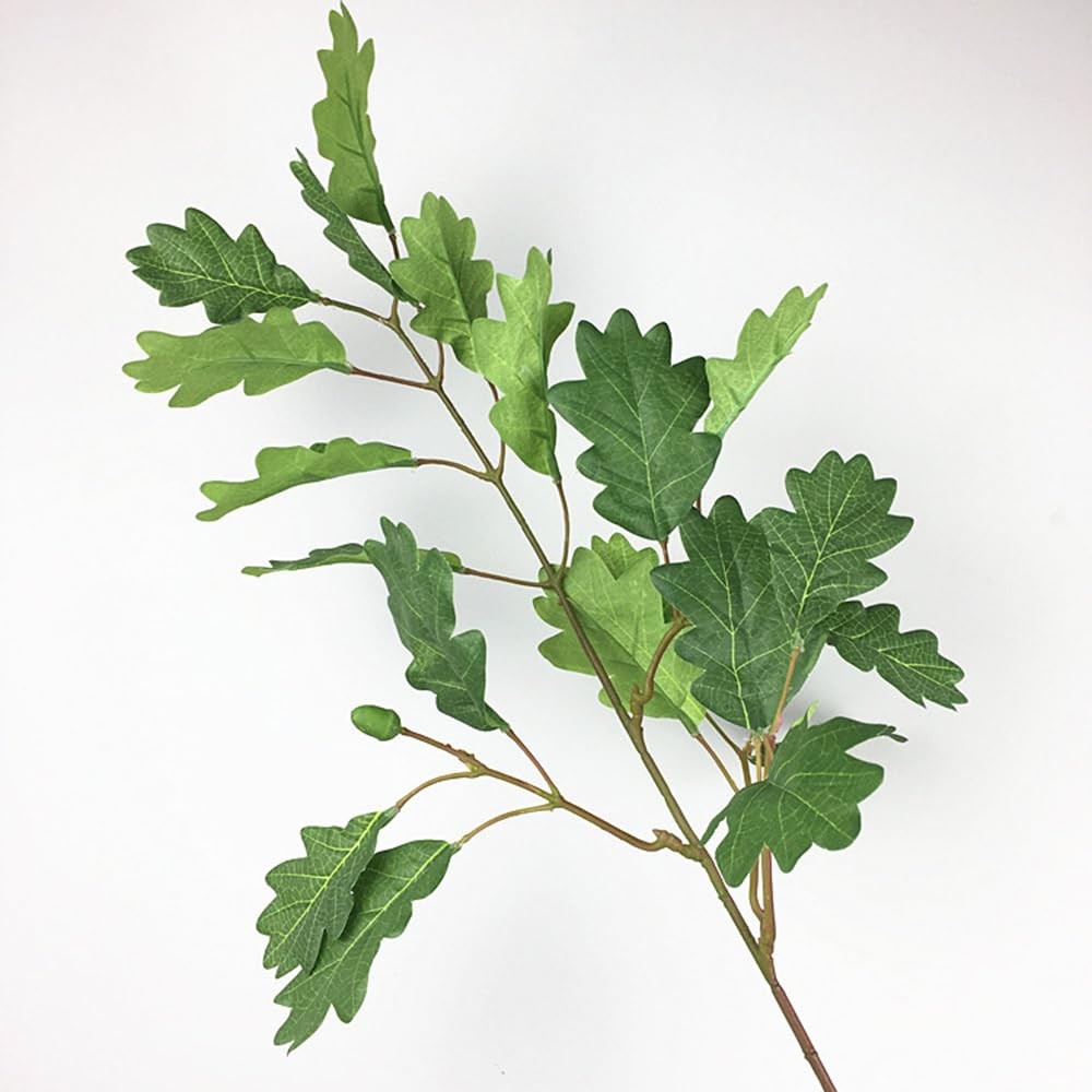4Pcs Artificial Oak Tree Leaf Stems with Fruits Faux Oak Tree Branches Green …