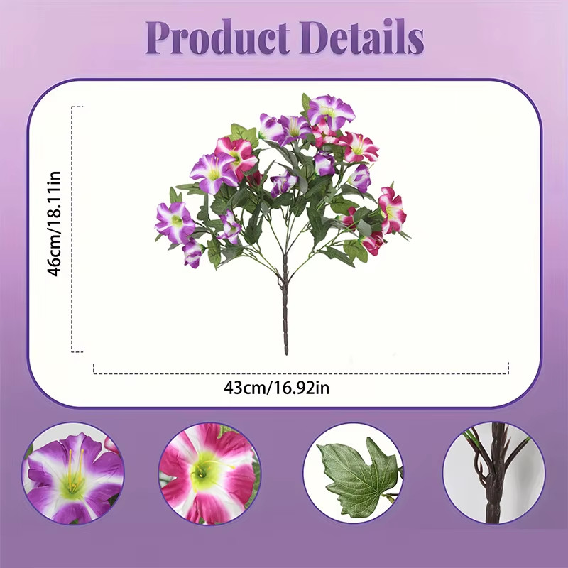43cm Artificial Morning Glory Flowers Bouquet For Wedding Garden Decoration NEW