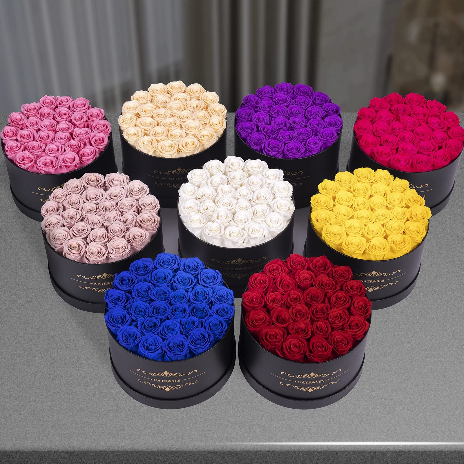 Gifts for Her 27 Piece Forever Preserved Roses in a Box, Preserved Flowers fo…