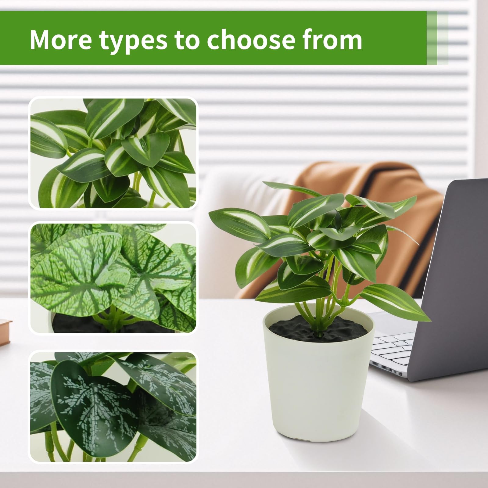 Artificial Small Plants in Pot Fake Mini Potted Greenery Home Decoration
