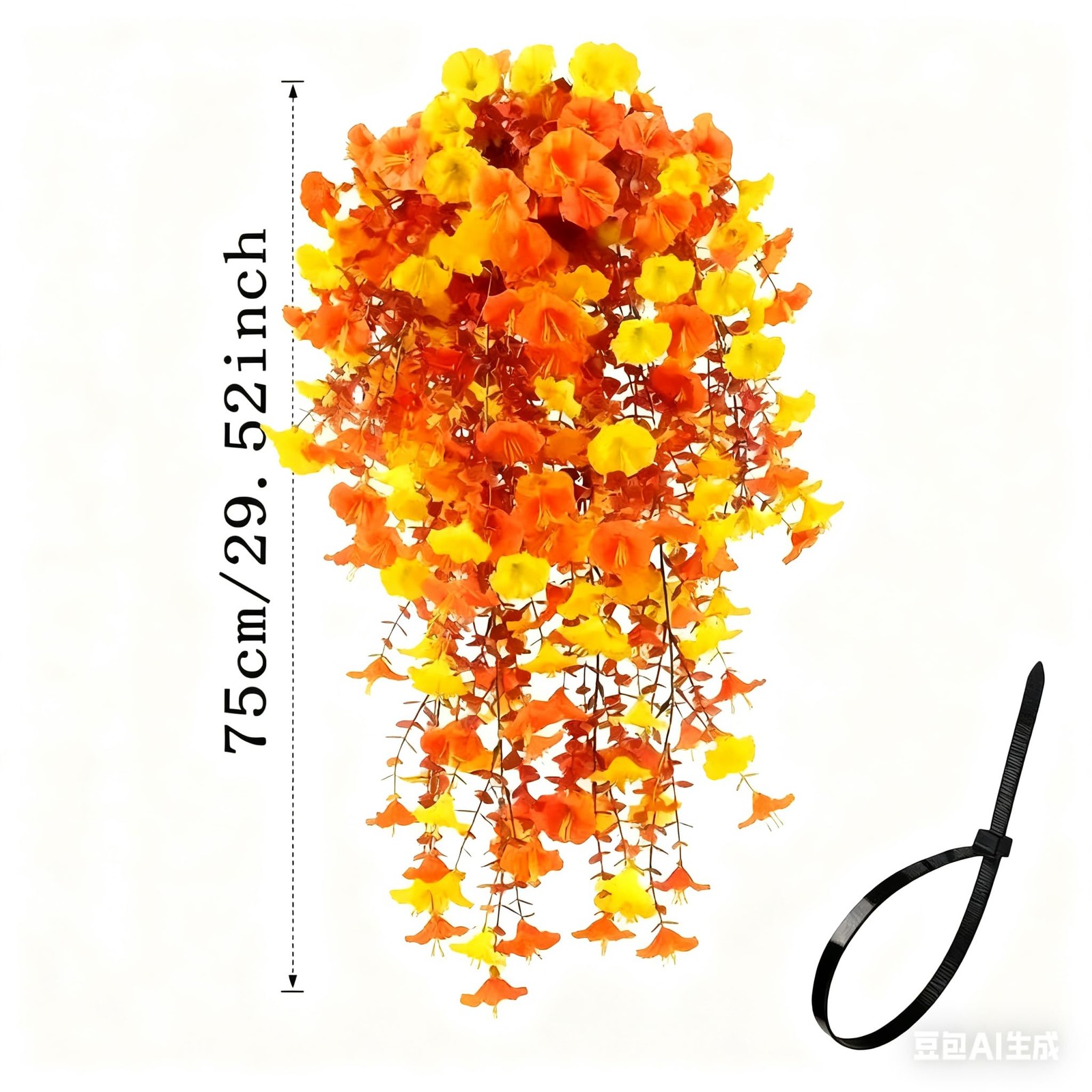 AirSun Artificial Morning Glory Flower Vines, 2pcs 60inch Hanging Plants Silk Ga