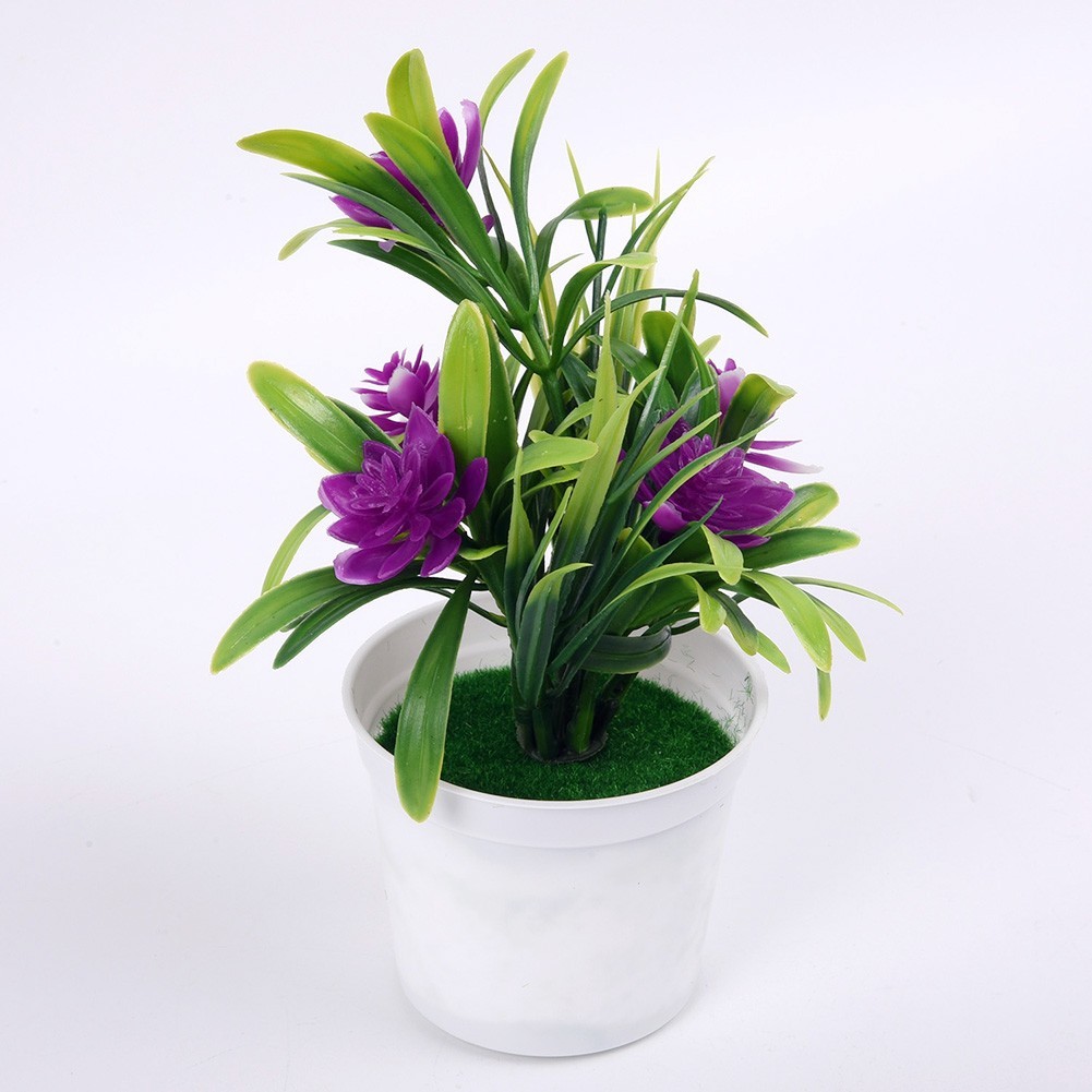 1* Small Artificial Bonsai Tabletop Home Decoration 5 Pcs Lotus Fake Flower
