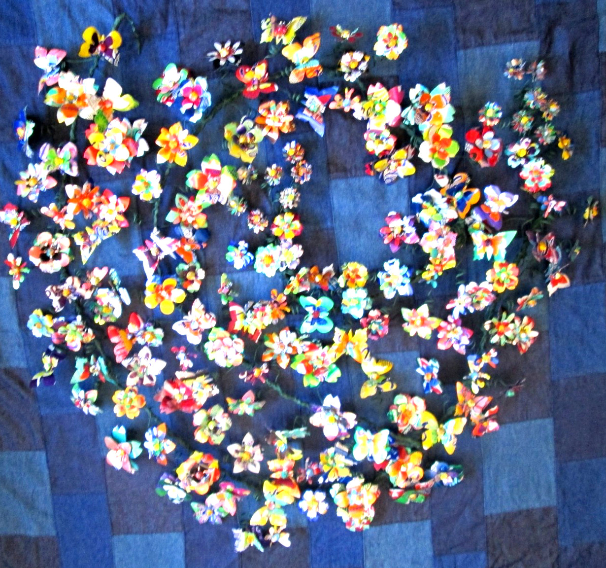 Flower Butterfly Dragonfly Upcycled Aluminium Garlands (x2 60″) Weddings Decor