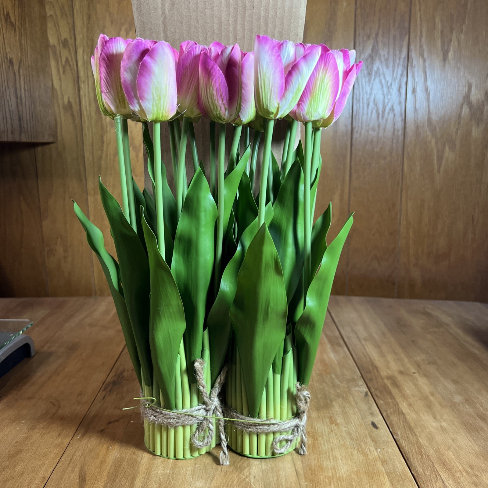 14.5″ Tulip Bundle in Pink By Valerie Parr Hill, Set Of 2 New