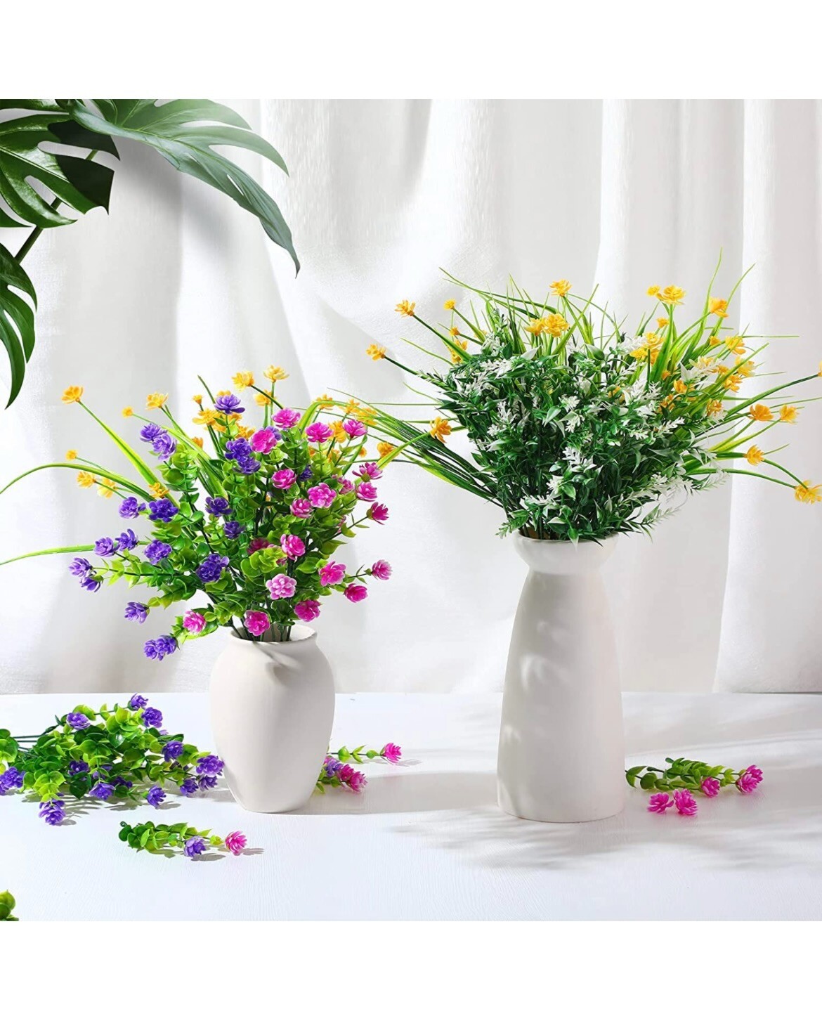 10 Bundles Faux Flowers Outdoors Faux Plants Faux Hanging Plastic Flowers Faux