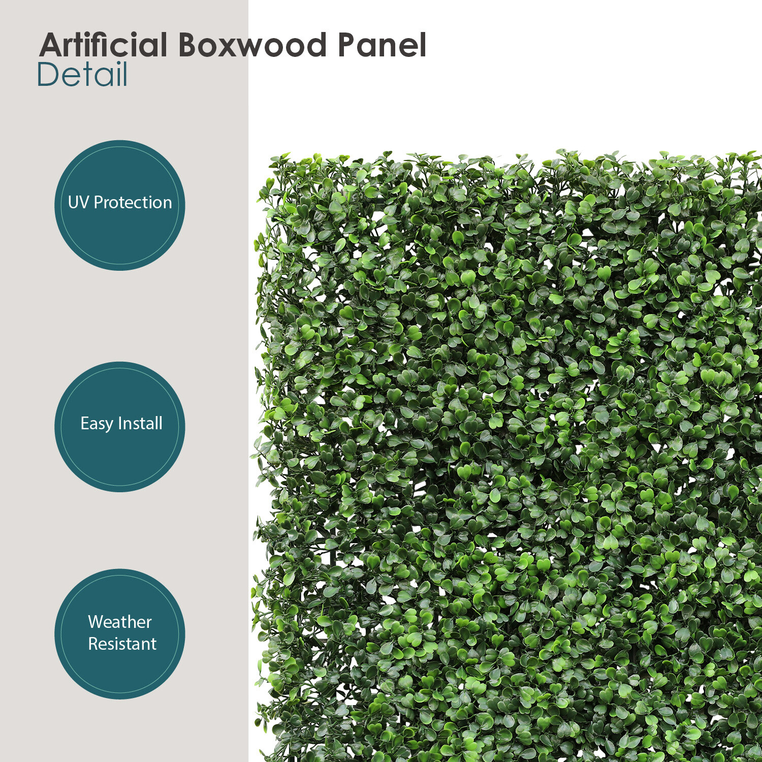 20×20” Artificial Boxwood w/ Cover Back Mat Wall Hedge Decor Fence Panel Grass