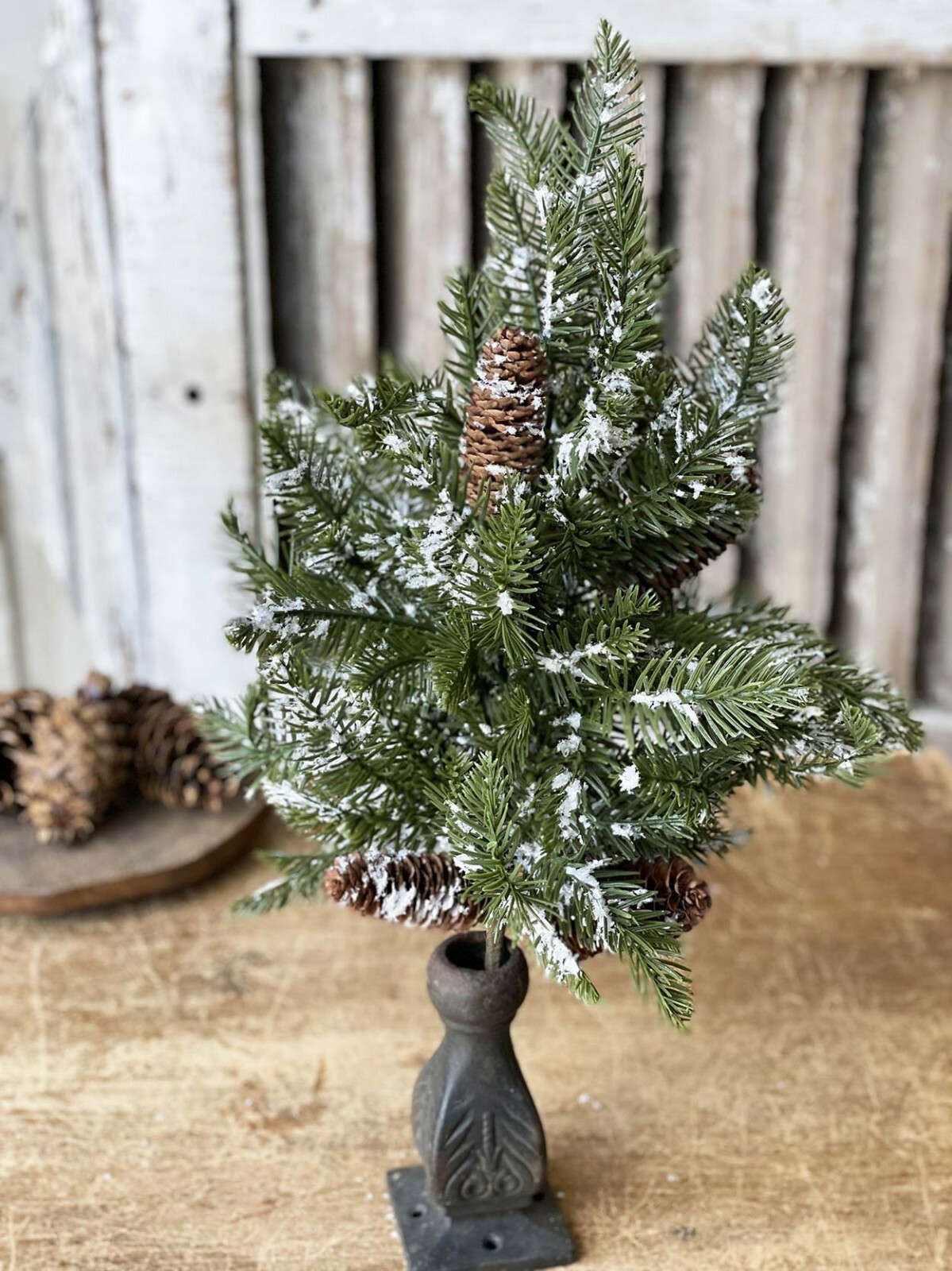 Floral Pick Snow Slash Pine 20 inch Bush Artificial Winter Christmas Greenery