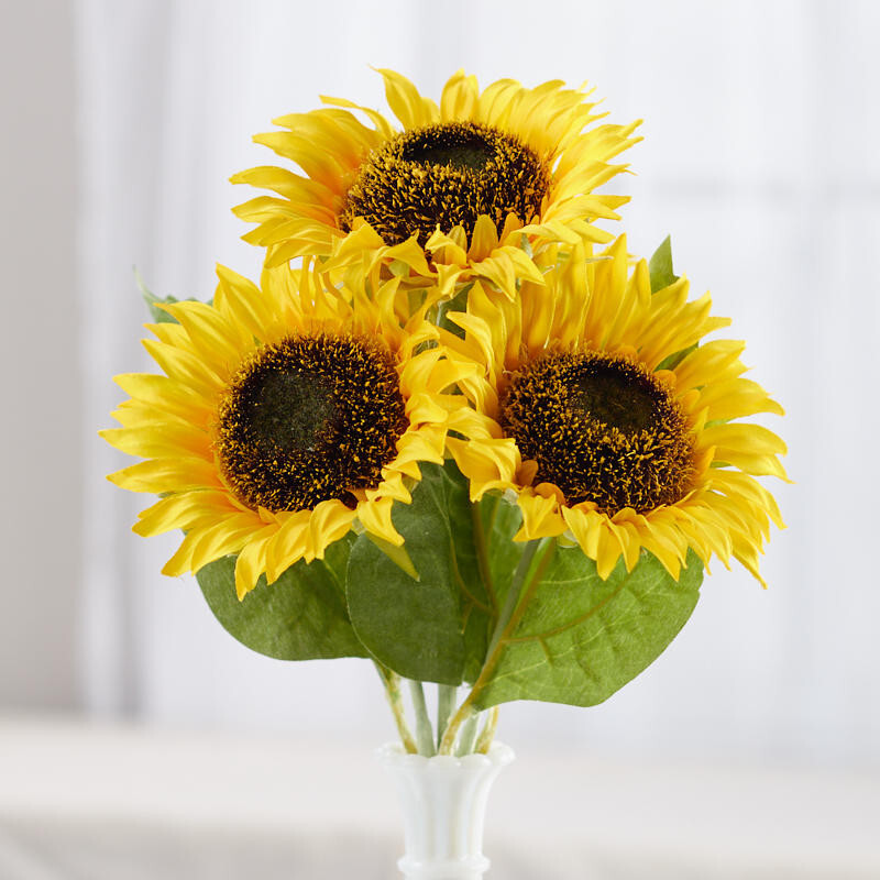Set of 2 Realistic Artificial Sunflower Bushes
