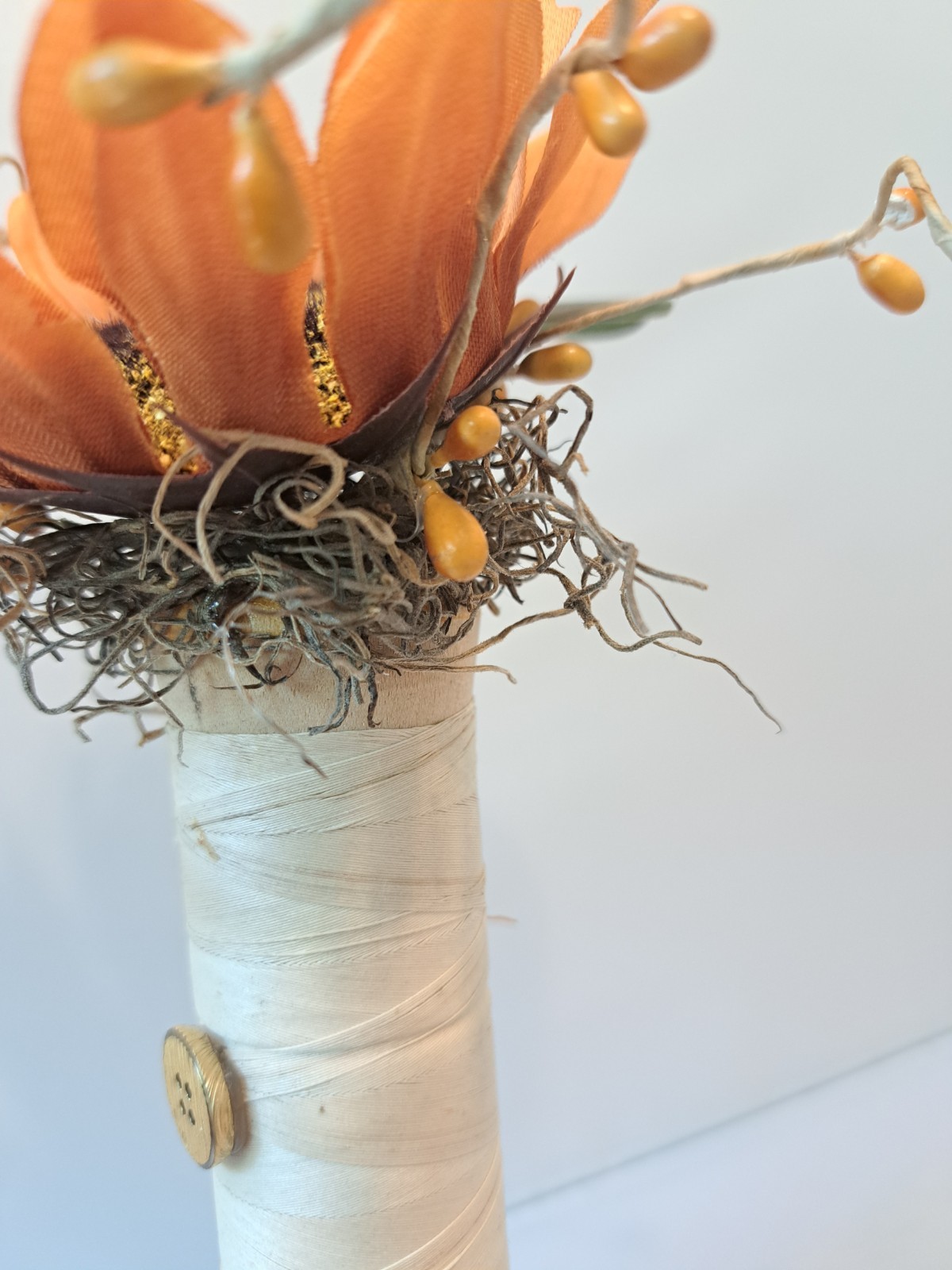 Lot of 7 Sunflower Fall Decor w/Lg Vintage Thread Spool Sewing Thread Home Decor