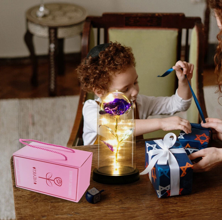 Forever Galaxy Rose In Glass Dome Eternal LED Light Flower Valentine’s Day Gift.