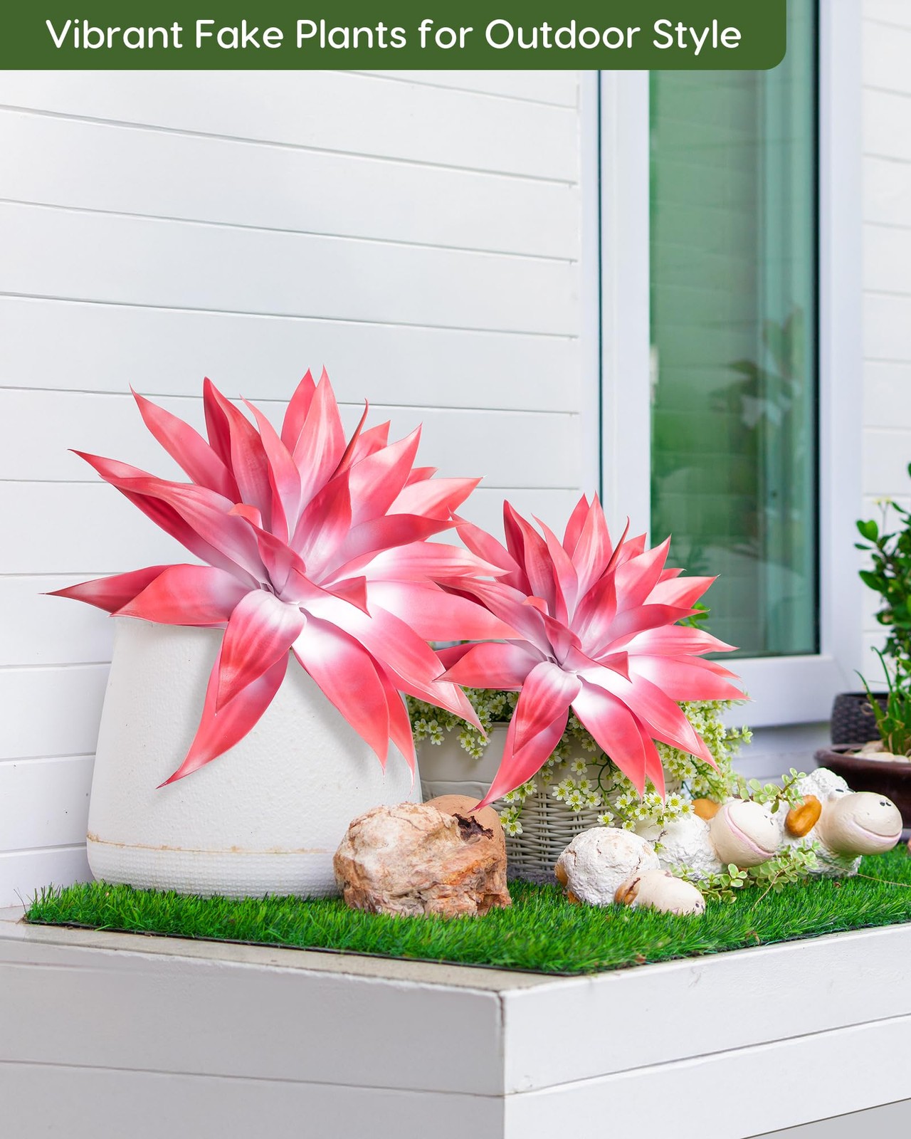 Artificial Agave Plant Set, 28 Inch, Faux Aesthetic Plants for Home Decor, Re…