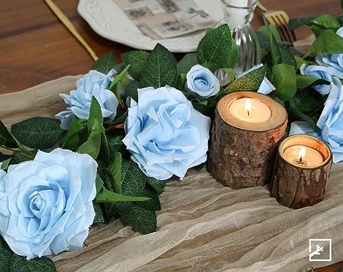 ZIFTY 5Pcs 32.5FT Blue Rose Garland Fake Flower Vines Faux Artificial Floral