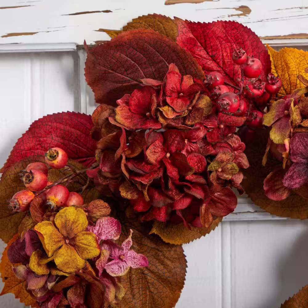24 In. Artificial Fall Hydrangea Wreath
