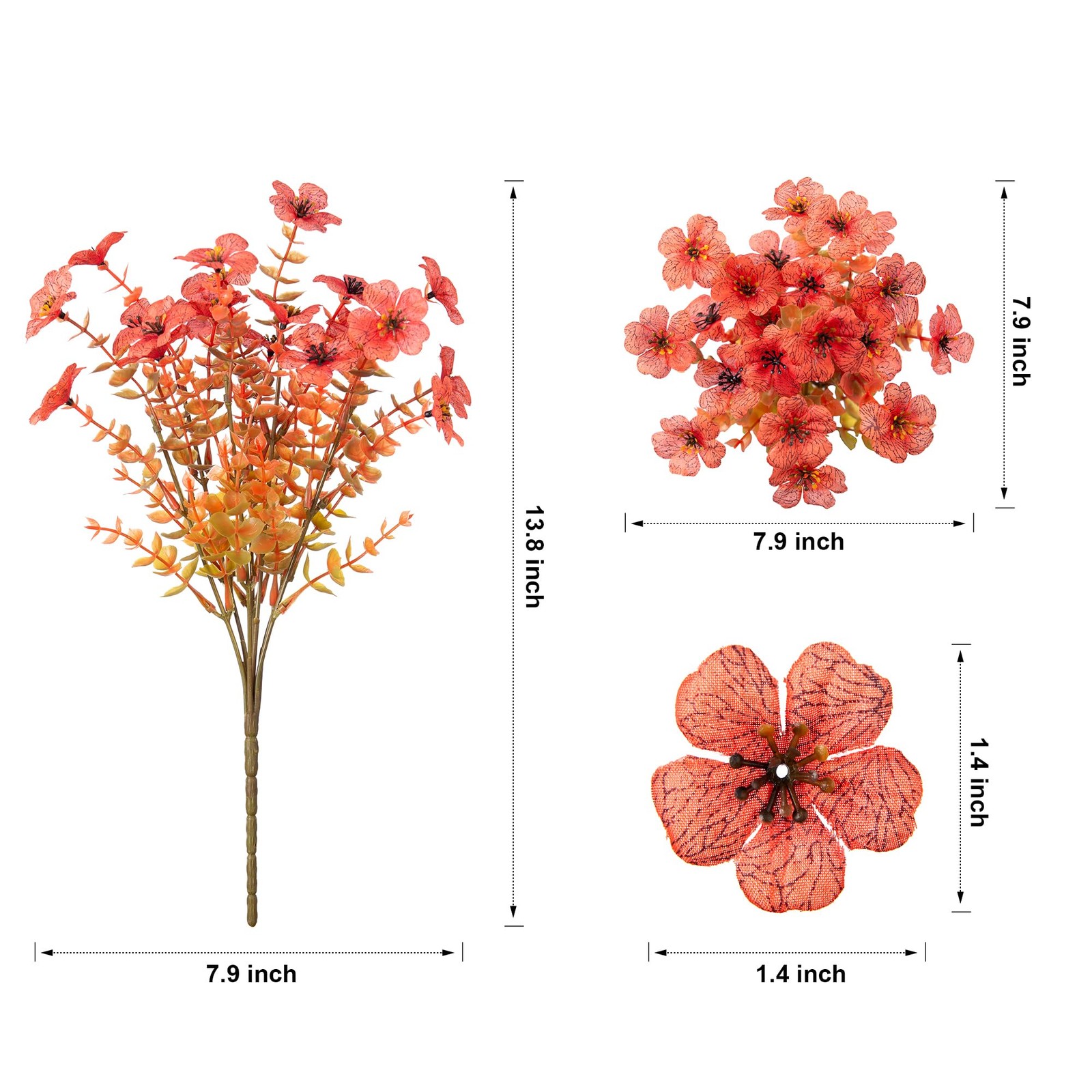 HyeFlora Artificial Fall Flowers Faux Mums for Outdoor Indoor Garden Home Dec…