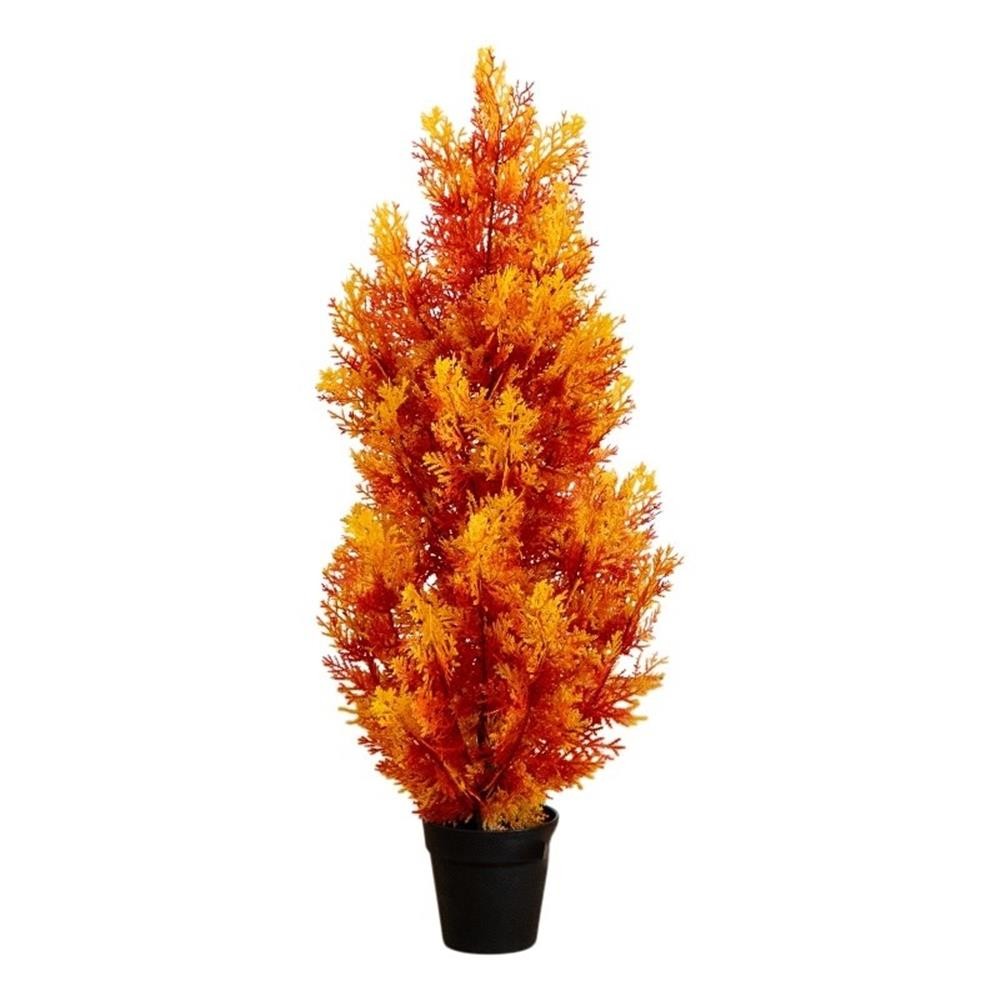 Nearly Natural 3ft UV Resistant Autumn Artificial Fall CedarTree(Indoor/Outdoor)