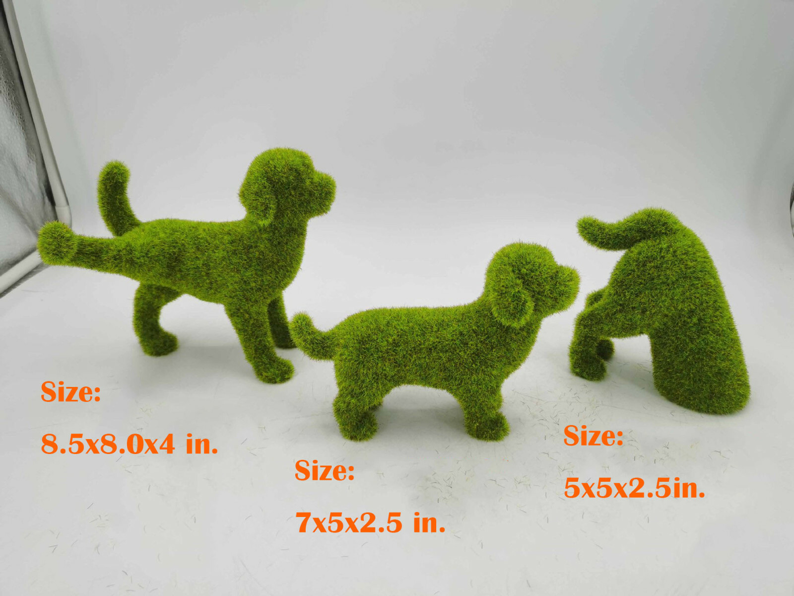 Dog Statue Decorative Cat Topiary Flocking Sculptures Outdoor Garden Yard Decor