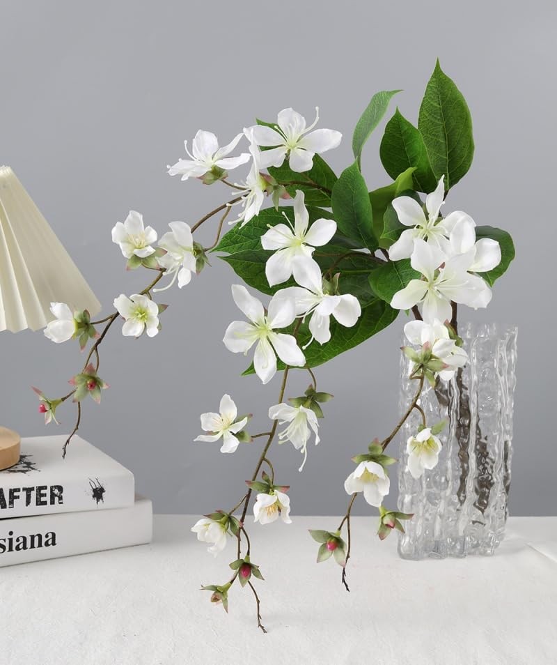 3Pieces Fake Hanging Plants Artificial Jasmine Flower,31″ Hanging Flowers Sil…