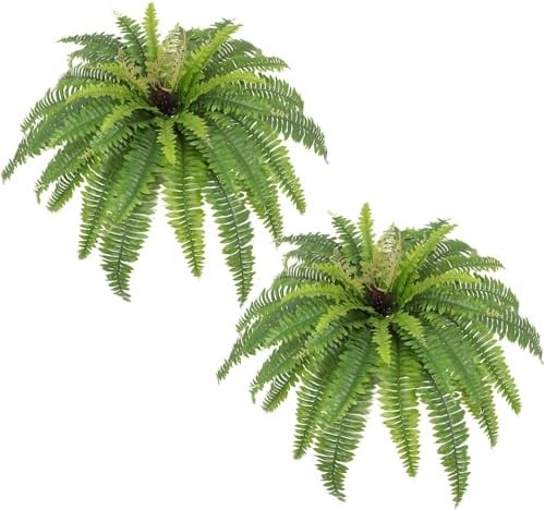 Artificial Ferns for Outdoors & Indoors, 40in Large Faux Ferns 39 Fronds Fake Bo