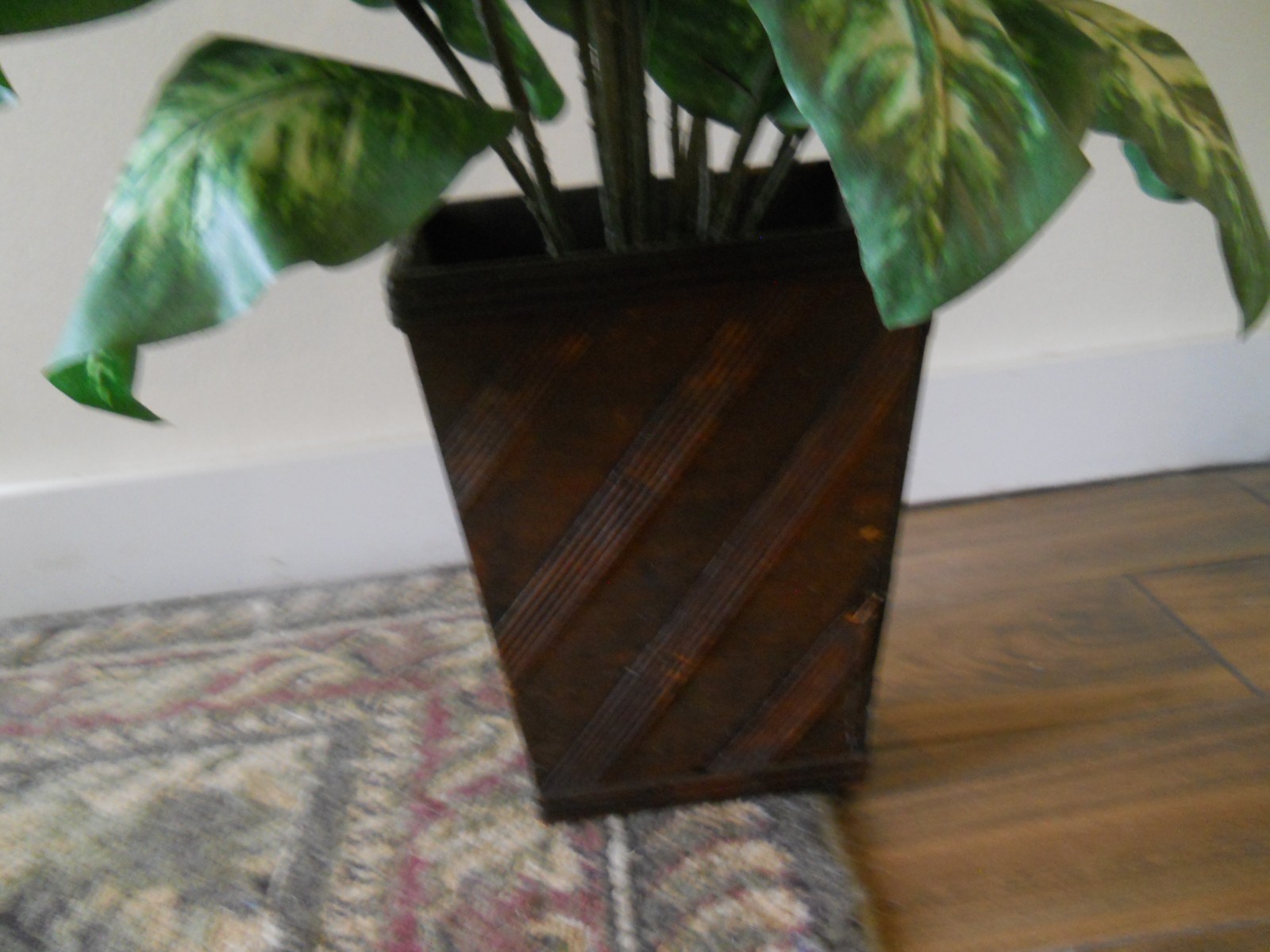 Artificial Green and White Dieffenbachia Plant ~ 3 feet Tall in planter