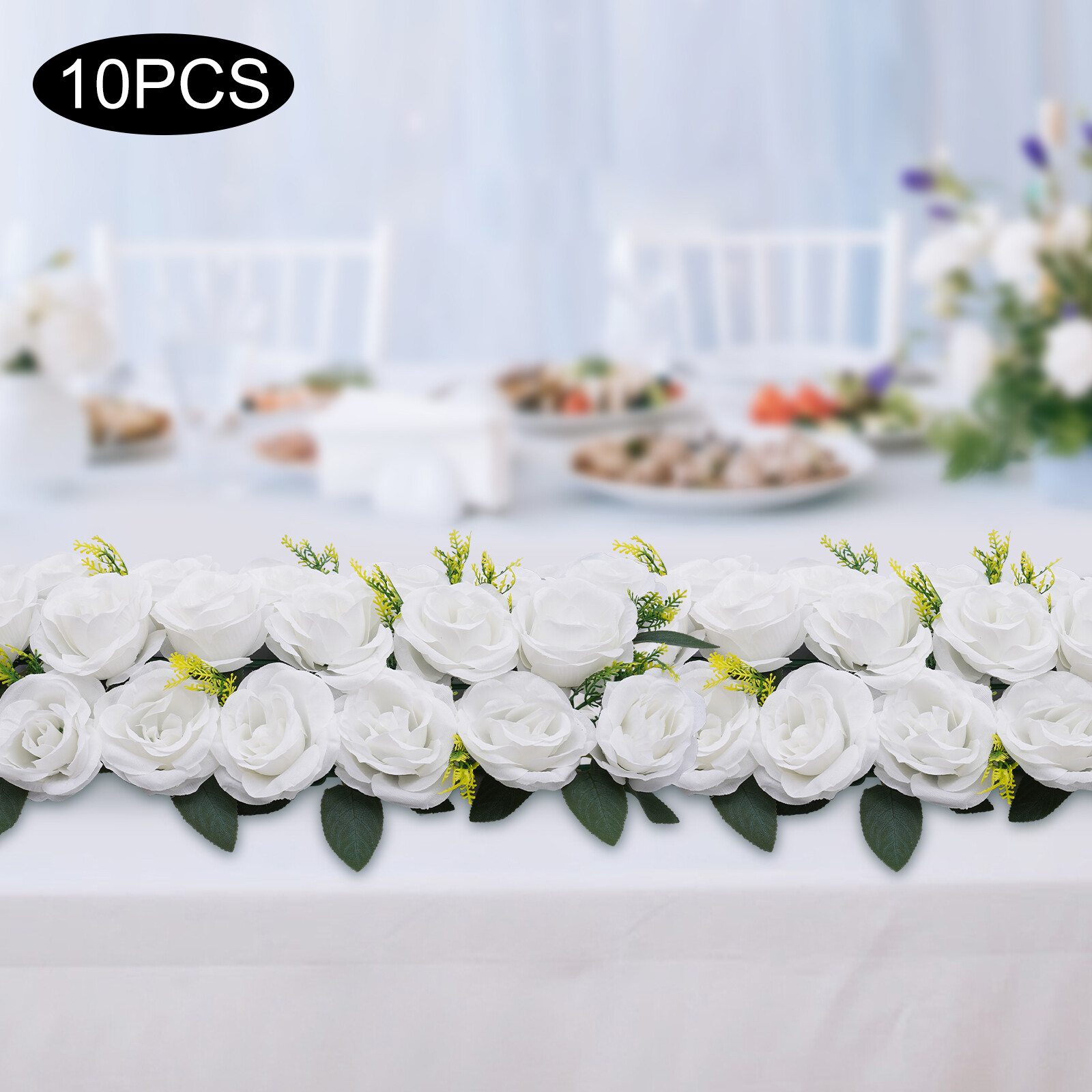 Wedding Dining Table Flower Centerpiece Floral Arrangement 10 Pieces White Roses