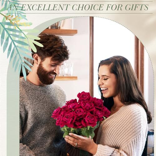 12 Bunches Artificial Roses 7 Heads Silk Flower Roses with Stems Fake Rose Red