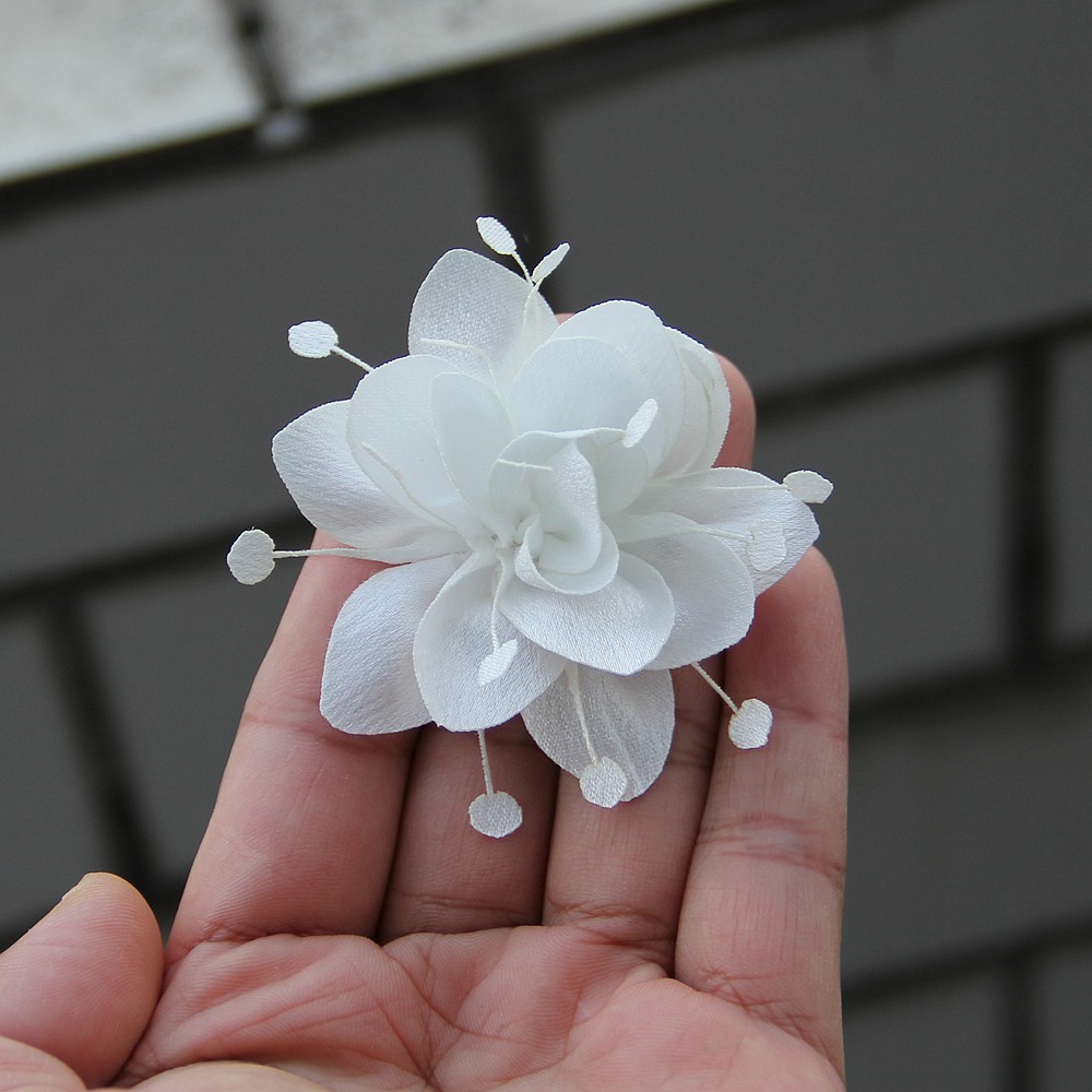 6cm Fabric 3D Chiffon Flower DIY Chiffon Artificial Flower Burnt Edge Handmade