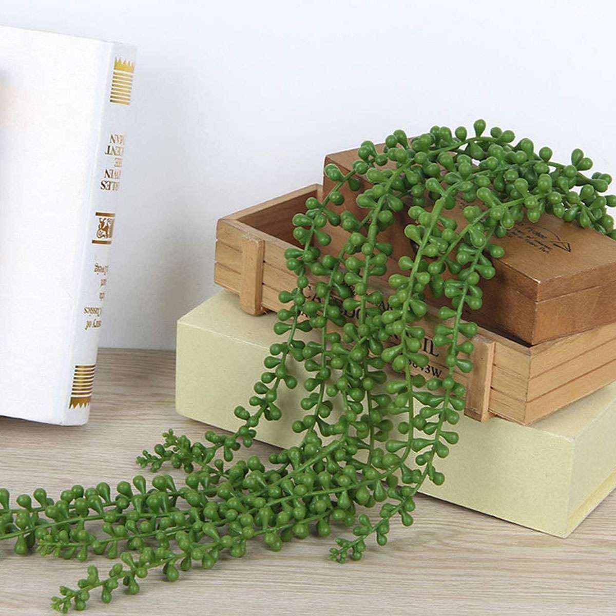 3X Artificial Hanging Plant Fake Vine Ivy Succulents String of Pearls Home Decor