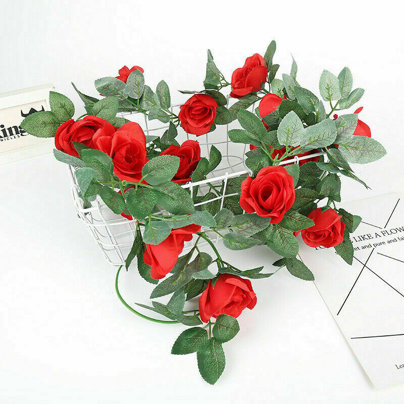 2.2M Hanging Garland Fall Artificial Flower Silk Rose Wedding Home Decor