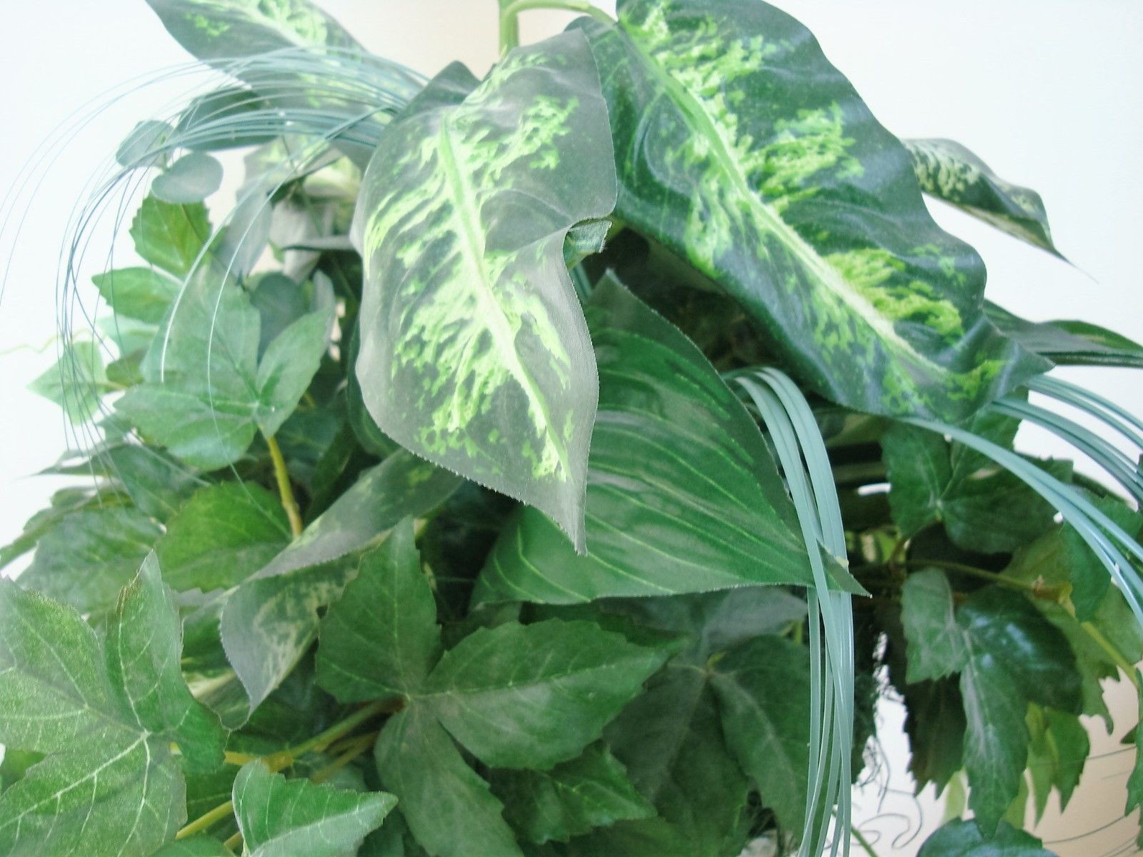 LARGE OLD WORLD STYLE FAUX PLANTS IN A METAL URN #2 ***UNIQUE***