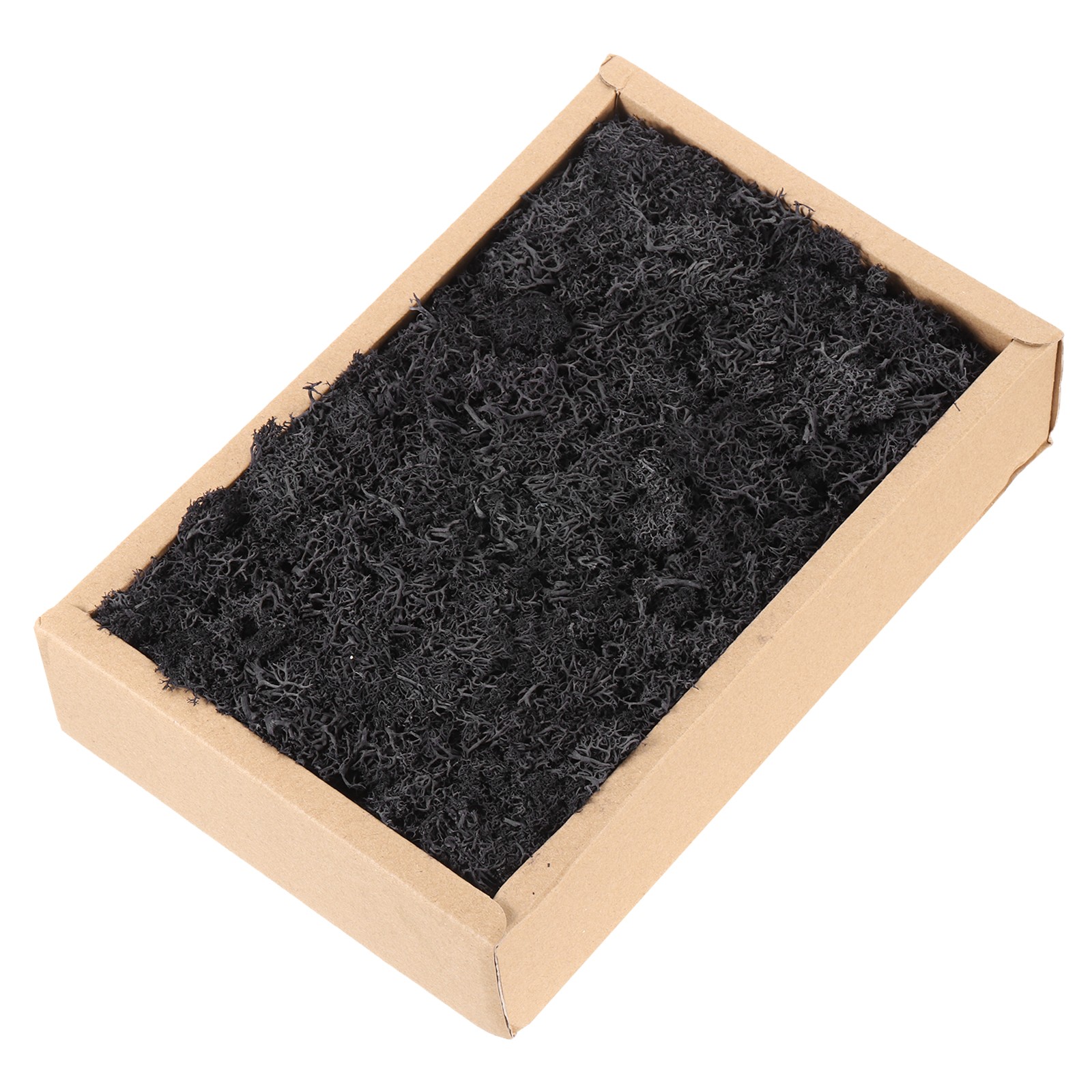 7.8oz Preserved Reindeer Moss, Black Decorative Artificial Fake Moss