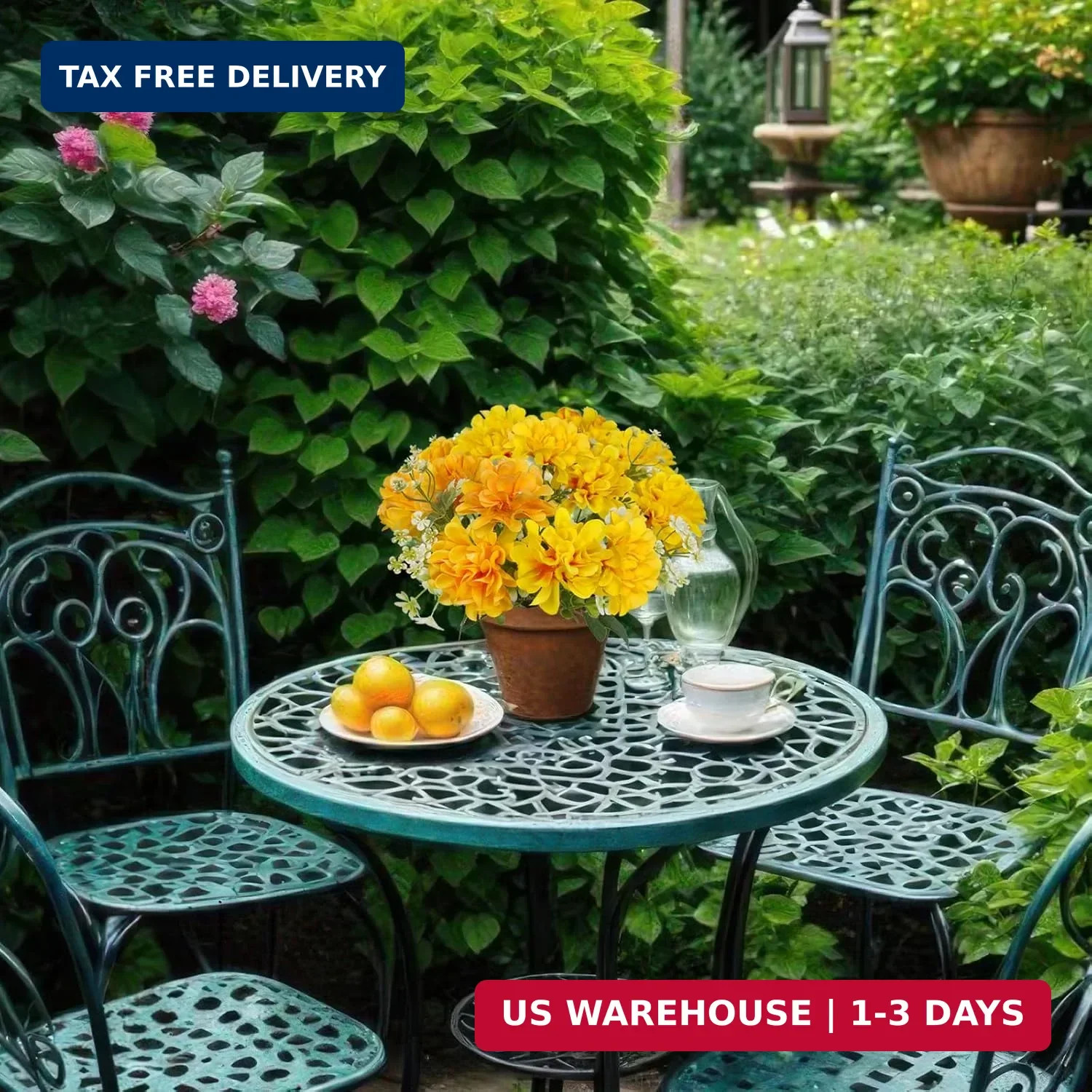 3 Pcs Silk Cemetery Flowers Artificial Geraniums for Outdoors UV Resistant Yello