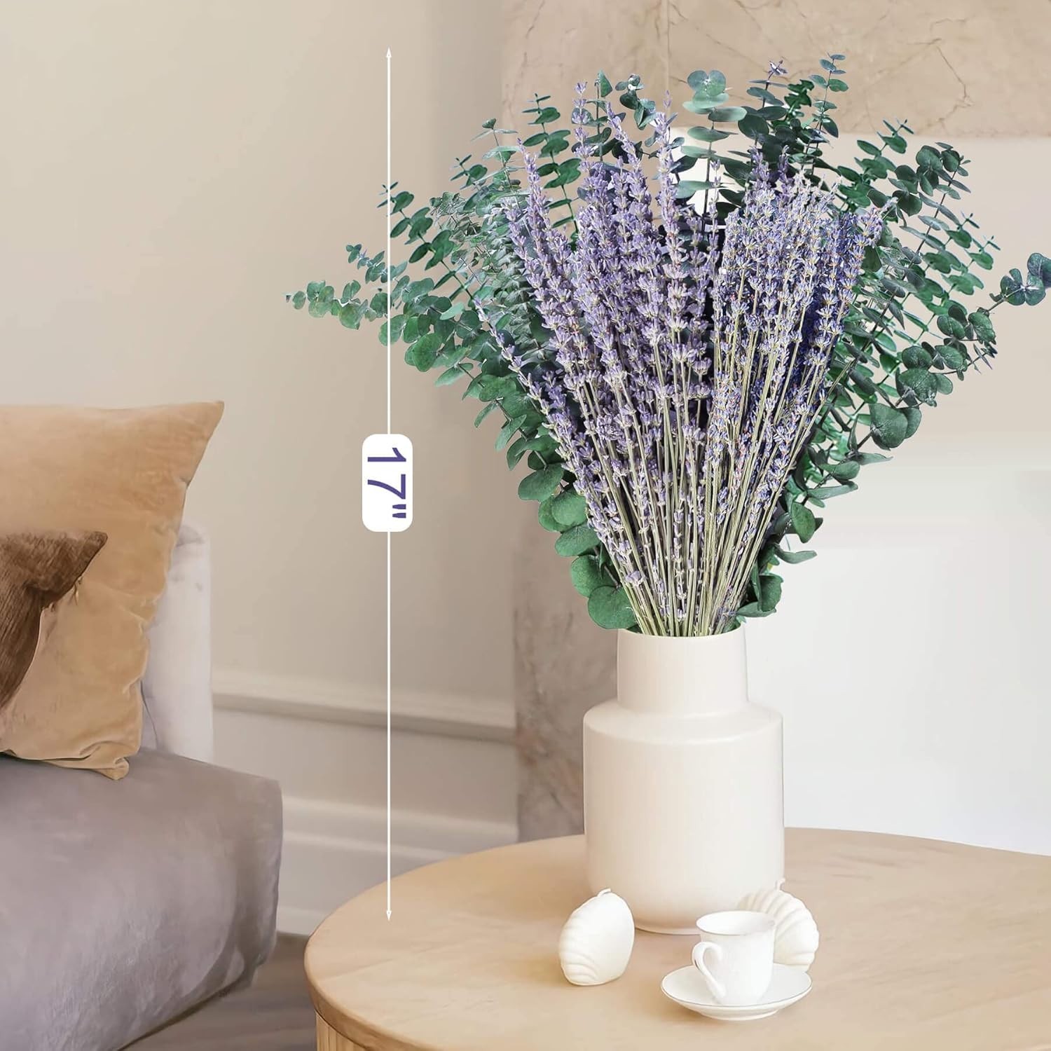 70PCS Preserved Eucalyptus Stems & Dried Lavender Bundles for Shower, 17” Na…