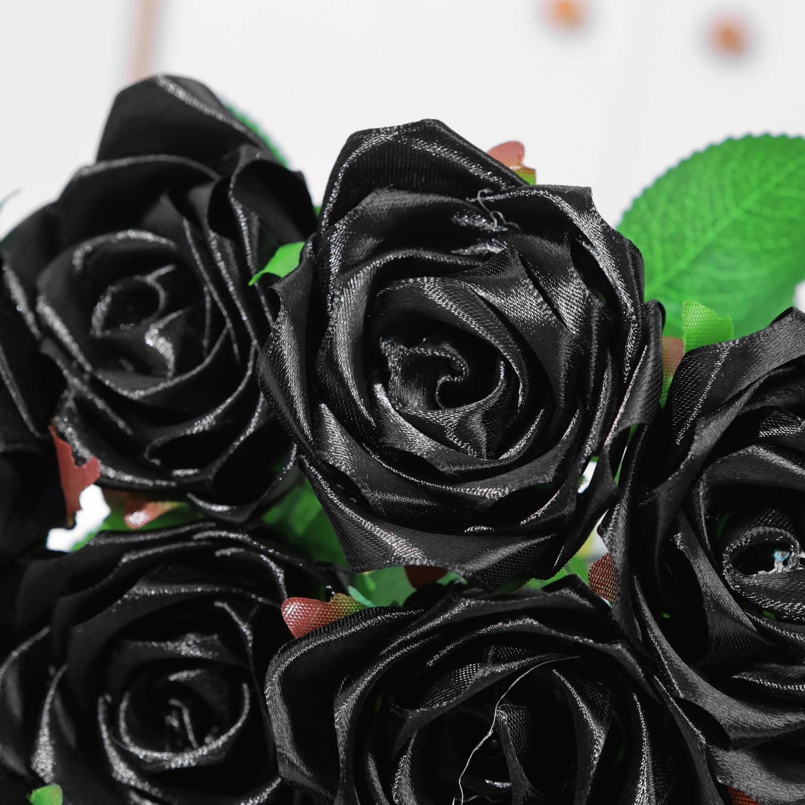 100 Pcs Black PreShaped Satin Ribbon Petals Wedding DIY Forever Rose