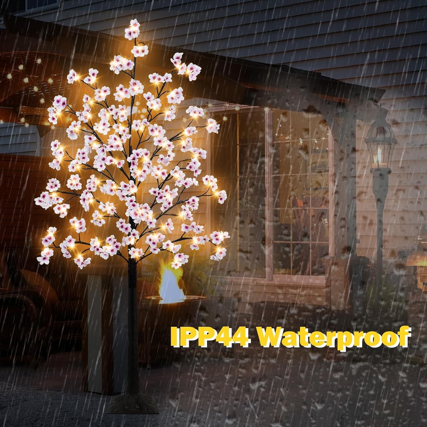 Uieke Cherry Blossom Tree, 6FT 96 Fairy Lights Artificial Lighted Tree Pink