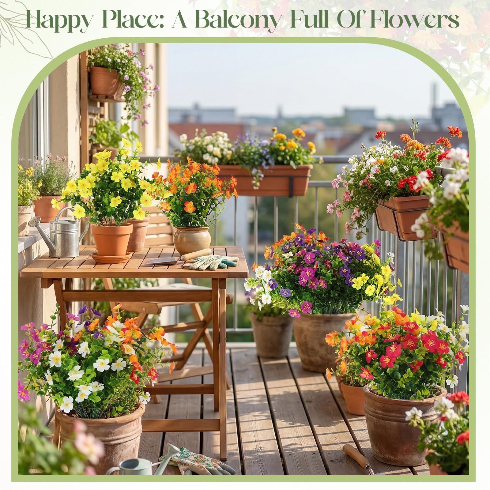 12 Pack Artificial Flowers Outdoor UV Resistant, 6 Colors Realistic Fake Euca…